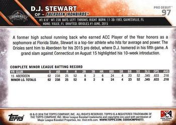 2016 Topps Pro Debut #97 D.J. Stewart Back