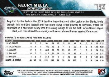 2016 Topps Pro Debut #134 Keury Mella Back