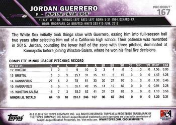 2016 Topps Pro Debut #167 Jordan Guerrero Back