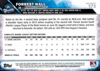 2016 Topps Pro Debut #173 Forrest Wall Back