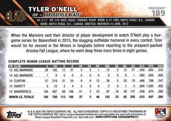 2016 Topps Pro Debut #189 Tyler O'Neill Back