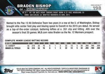 2016 Topps Pro Debut #198 Braden Bishop Back
