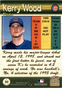 2000 Pacific Paramount - Holo-Green #50 Kerry Wood  Back