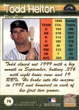 2000 Pacific Paramount - Holo-Green #79 Todd Helton  Back