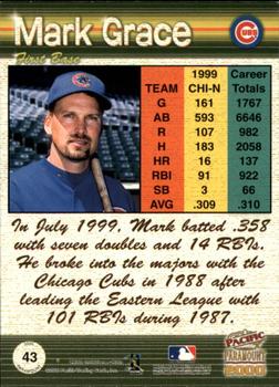 2000 Pacific Paramount - Ruby #43 Mark Grace Back