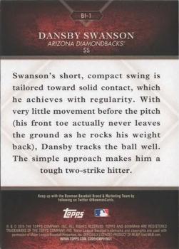 2015 Bowman Draft - Bowman Initiation #BI-1 Dansby Swanson Back