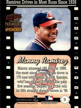 2000 Pacific Paramount - Season in Review #9 Manny Ramirez  Back