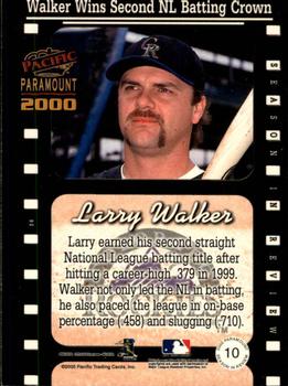 2000 Pacific Paramount - Season in Review #10 Larry Walker  Back