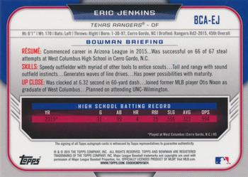 2015 Bowman Draft - Chrome Draft Pick Autographs #BCA-EJ Eric Jenkins Back