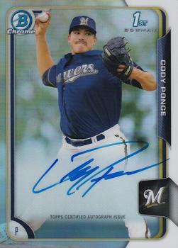 2015 Bowman Draft - Chrome Draft Pick Autographs Refractors #BCA-CP Cody Ponce Front