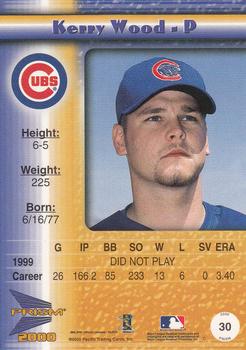 2000 Pacific Prism - Drops Silver #30 Kerry Wood  Back