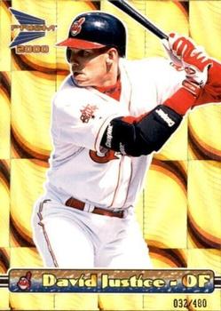 2000 Pacific Prism - Holographic Gold #43 David Justice  Front