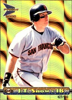 2000 Pacific Prism - Holographic Gold #131 J.T. Snow  Front