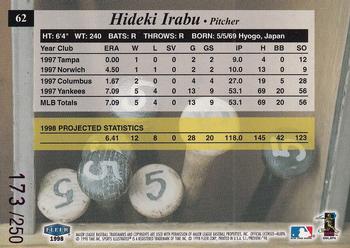 1998 Sports Illustrated - Extra Edition #62 Hideki Irabu Back