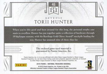 2015 Panini National Treasures - Colossal #46 Torii Hunter Back