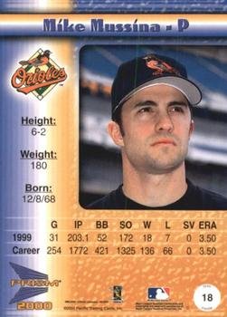 2000 Pacific Prism - Pebbly Dots #18 Mike Mussina  Back
