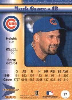 2000 Pacific Prism - Pebbly Dots #27 Mark Grace  Back
