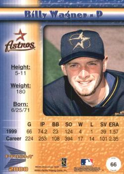 2000 Pacific Prism - Pebbly Dots #66 Billy Wagner  Back