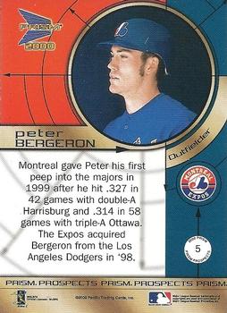 2000 Pacific Prism - Prospects Retail #5 Peter Bergeron  Back
