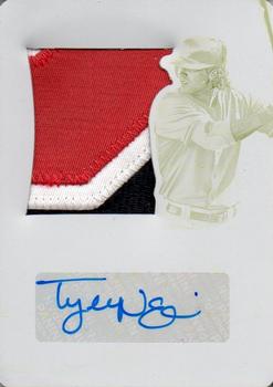 2015 Panini National Treasures - Prospect Silhouette Autographs Printing Plate Yellow #23 Tyler Naquin Front