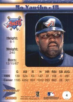 2000 Pacific Prism - Rapture Silver #4 Mo Vaughn  Back