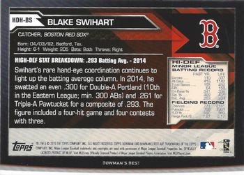 2015 Bowman's Best - Hi-Def Heritage #HDH-BS Blake Swihart Back