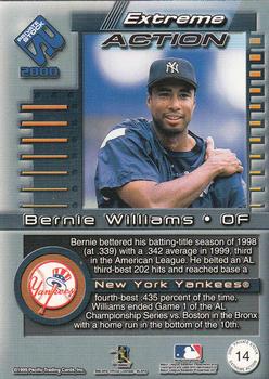 2000 Pacific Private Stock - Extreme Action #14 Bernie Williams  Back