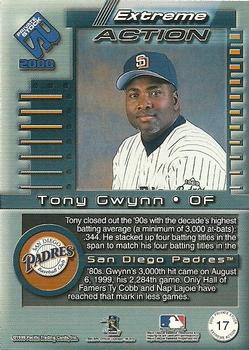 2000 Pacific Private Stock - Extreme Action #17 Tony Gwynn  Back