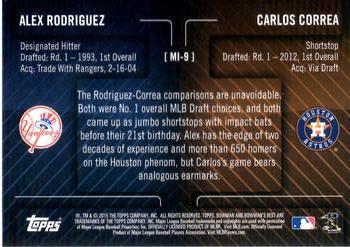 2015 Bowman's Best - Mirror Image #MI-9 Carlos Correa / Alex Rodriguez Back