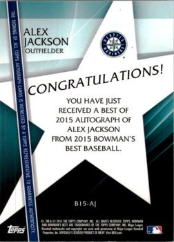 2015 Bowman's Best - Best of 2015 Autographs #B15-AJ Alex Jackson Back