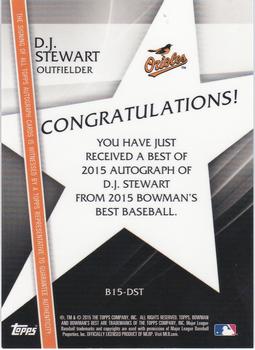 2015 Bowman's Best - Best of 2015 Autographs #B15-DST D.J. Stewart Back