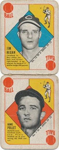 1951 Topps Red Backs - Topps Red Backs Panels #12-7 Jim Hegan / Howie Pollet Front