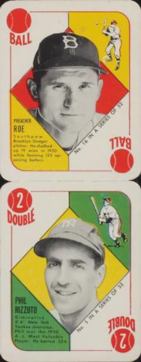 1951 Topps Red Backs - Topps Red Backs Panels #16-5 Preacher Roe / Phil Rizzuto Front
