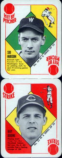 1951 Topps Red Backs - Topps Red Backs Panels #44-23 Sid Hudson / Ray Boone Front