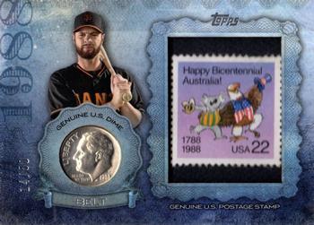 2015 Topps Update - Birth Year Coin and Stamp Dime #BY-BB Brandon Belt Front