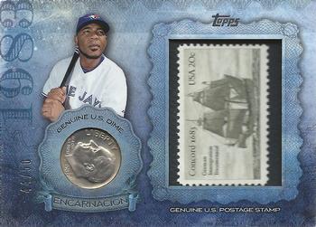 2015 Topps Update - Birth Year Coin and Stamp Dime #BY-EE Edwin Encarnacion Front