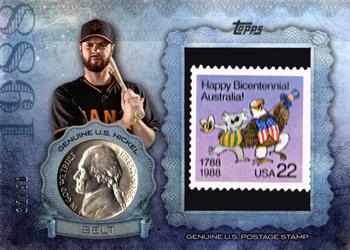 2015 Topps Update - Birth Year Coin and Stamp Nickel #BY-BB Brandon Belt Front