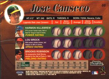 1998 Sports Illustrated Then and Now #68 Jose Canseco Back