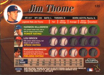 1998 Sports Illustrated Then and Now #135 Jim Thome Back