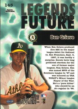 1998 Sports Illustrated Then and Now #145 Ben Grieve Back