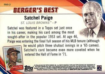 2016 Topps - Berger's Best (Series 1) #BB-2 Satchel Paige Back