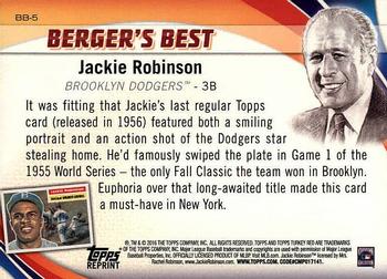 2016 Topps - Berger's Best (Series 1) #BB-5 Jackie Robinson Back