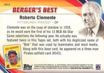2016 Topps - Berger's Best (Series 1) #BB-8 Roberto Clemente Back