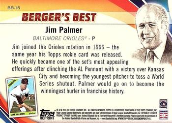 2016 Topps - Berger's Best (Series 1) #BB-15 Jim Palmer Back
