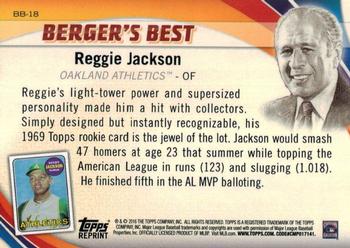 2016 Topps - Berger's Best (Series 1) #BB-18 Reggie Jackson Back