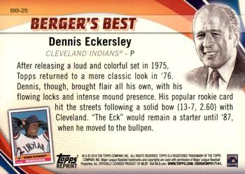 2016 Topps - Berger's Best (Series 1) #BB-25 Dennis Eckersley Back
