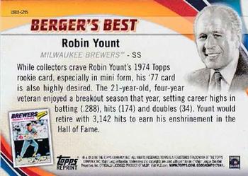 2016 Topps - Berger's Best (Series 1) #BB-26 Robin Yount Back