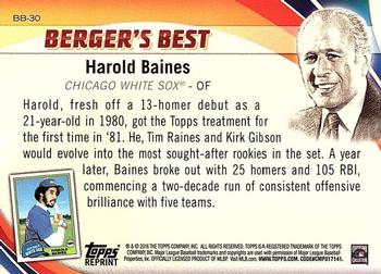 2016 Topps - Berger's Best (Series 1) #BB-30 Harold Baines Back