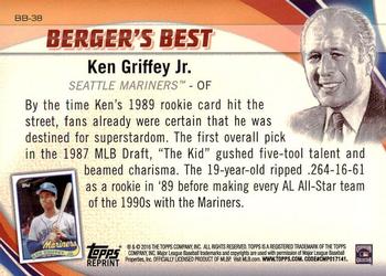 2016 Topps - Berger's Best (Series 1) #BB-38 Ken Griffey, Jr. Back