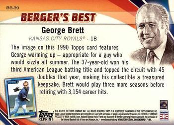 2016 Topps - Berger's Best (Series 1) #BB-39 George Brett Back